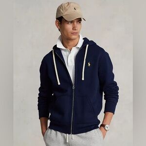 $150 Polo Ralph Lauren Classic Full-Zip cotton blend  Fleece Hoodie in navy M